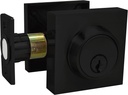 Nuk3Y Hulk Series Lever Door Handle Slim Square Modern Contemporary Lever Set (Deadbolt [Single Cylinder], Matte Black)