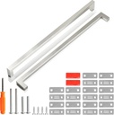 Cabinet Pulls Brushed Nickel Cabinet Handles 10 Pack 13-4/5 Inch Drawer Pulls and 10 Pack Cabinet Magnetic Catch, Stainless Steel Kitchen Door Cupboard Cabinet Handles, 352Mm Hole Centers