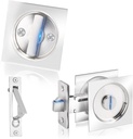 Dontay Pocket Door Privacy Lock and Pull, Stainless Steel 304 Contemporary Pocket Door Knob, Flush Door Handles, Privacy (Bed/Bath) Latch, 2-3/8" Backset, Sliding Barn Hardware (1, Brushed Nickel)