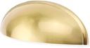 10 Pack Light Brass Bin Cup Pulls Light Brushed Gold Cabinet Pulls - LS0313BB76 Gold Cup Drawer/Dresser Pulls Kitchen Furniture Hardware Closet Door Pulls, 3In Hole Centers
