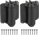 Heavy Duty Self Closing Gate Hinges with Safety Cap,Pool Gate Hinges with Alignment Legs No Rust and Adjustable Fence Hinges Kit for Outdoor Metal Gate,Vinyl Gates,Wood Gate,Black,2 Count