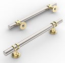 Amerdeco 10 Pack Brushed Satin Nickel and Gold Cabinet Pulls 5 Inch(128Mm) Hole Centers Kitchen Cabinet Handles Cabinets Hardware Drawer Pulls ZH0058