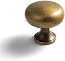 Goo-Ki Vintage Retro Antique Brass Zinc Alloy Cabinet Large Knob - Single Hole Center Affordable Luxury Cabinet Pull Hardware for Bedroom, Kitchen, 6 Pack