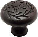 Cosmas 10 Pack 464ORB Oil Rubbed Bronze Leaf Cabinet Hardware round Knob - 1-1/4" Inch Diameter