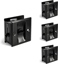HOMOTEK 4 Pack Privacy Pocket Door Lock Hardware with Pull Pocket & Bi-Fold Door Hardware- Replace Old or Damaged Sliding Door Locks Quickly and Easily, 2-3/4”X2-1/2”, for 1-3/8” Thickness Door, Black