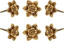 Perilla Home Set of 6 Metal Knobs for Cabinet & Drawers Decorative Flower Knobs for Home Kitchen Cabinet Hardware Cupboard Glass Door Dresser Wardrobe and Drawer Pulls