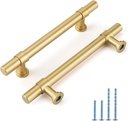 Rergy 10 Pack Gold Cabinet Pulls Kitchen Cabinet Handles Brushed Brass Cabinet Handles Brushed Gold Drawer Pulls Kitchen Cabinet Hardware 5 Inch Hole Center Cabinet Hardware