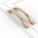 10 Pack 5 Inch(128Mm) Kitchen Cabinet Handles Champagne Bronze Cabinet Pulls Gold Kitchen Cabinet Hardware Drawer Pulls for Dresser Cupboard Wardrobe