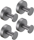 Round Base Wall Hanging Coat Hook with Screws- Gun Grey Towel Hook 4 Pack for Entry Shoe Cabinet Wardrobe Bathroom Bedroom Furniture Hardware