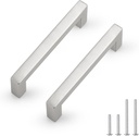 Probrico 15 Pack Stainless Steel Kitchen Cabinet Handles,Hole Centers 4Inch Brushed Satin Nickel Kitchen Cabinet Pulls,Square Corner Bar Dresser Drawer Pull Handles