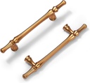 10 Pack Brushed Brass Cabinet Pulls 3-3/4 Inch Solid Kitchen Cabinet Handles High-End Drawer Pulls Strip Retro Cabinet Hardware for Kitchen or Cabinets, Wardrobes, Drawers, Closets.
