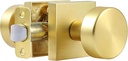 Brushed Gold Interior Door Knobs, Satin Brass Passage Door Knob Interior for Closet Hallway, Heavy Duty Modern Square Passage Door Handle