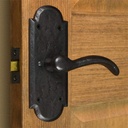 287031 Duncan Privacy Door Lever Set with 2-3/8" Backset and Decorative Ornate Rose