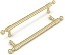 Homdiy 10 Pack 6-1/4 Inch Brushed Gold Cabinet Pulls Cabinet Handles, Brass Cabinet Pulls Gold Dresser Drawer Pulls Kitchen Cabinet Handles Cabinet Hardware
