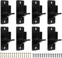 Wall Mount Gate Hinges, Black Farm Gate Hinge, 8 Pack Chain Link Fence Gate Hinge with 5/8 Hinge Pin (Screws Included), Heavy Duty Gate Hinges for Metal Gates Wooden Fences