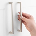 Pack of 30, 6-1/4 Inch Hole Centers, Brushed Nickel Square Bar Kitchen Cabinet Pull Handle ZP2401 | Solid Hardware for Drawer, Dresser, Bathroom, Vanity, Furniture Door, Cupboard, Bedroom, 6.3"