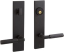 455565 Satcher Solid Brass Keyed Entry Door Knob Set with 2-3/8" Backset