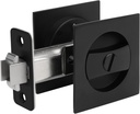 Goldenwarm Pocket Door Lock, Matte Black Contemporary Privacy Square Pocket Door Hardware, Black Sliding Pocket Door Lock(1 Pack)