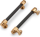 10 Pack 5 Inch(128Mm) Black and Champagne Bronze Kitchen Cabinet Handles Knurled Cabinet Pulls Black Drawer Pulls Kitchen Cabinet Hardware