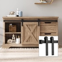 FREDBECK 4FT 48Inch Mini Cabinet Small Barn Door Hardware Track Kit Apply for Cabinet Closet Cupboard Storage,4 Foot Single Door Kit Fit 21"-24" Door,I Shape Hanger (No Cabinet)