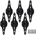 HOME MASTER HARDWARE 8 Inch Gate Hinges,Heavy Duty Gate Hinges,Wood Gate Hinges for Wooden Fences for Patios, Barn Doors, Yard Gate,With Screws, Black, (6 Pack)