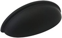 10 Pack - Cosmas 783FB Flat Black Cabinet Hardware Bin Cup Drawer Cup Pull - 3" (76Mm) Hole Centers