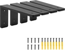 8"X 4"Shelf Brackets,L Shelf Brackets, Die-Cast Formation, Vertical Angle, Premium Alloy Metal Heavy Duty Shelf Bracket, High Strength Mounting Hardware Included, Corner Brace Joint,Pack of 4.