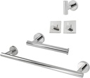 Tocten 5 PCS Bathroom Hardware Set SUS304 Stainless Steel-Towel Rack Set Include Lengthen Hand Towel Bar+Toilet Paper Holder+3 Robe Towel Hooks Bathroom Accessories Towel Bar Set(Polished Chrome,16In)