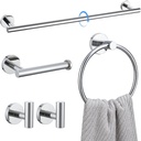 Lairuier Bathroom Hardware Set,Polished Chrome 5-Piecetowel Bar Set Stainless Steel Wall Mounted Bathroom Hardware Accessories Set