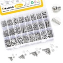 Kadrick 920Pcs Machine Screw Assortment,#4-40#6-32#8-32#10-24 Assorted Phillips Pan Head SAE Screws Nuts & Washers Set,304 Stainless Steel Bolts and Nuts Kit