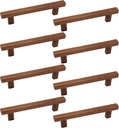 Semetall 8Pcs Walnut Wood Drawer Pulls,5 Inch Hole Center Pull Handles Wood,Wooden Handles for Dresser Drawers,Cabinets,Kitchen,Wardrobe