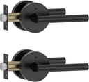 Amerdeco 2 Pack Matte Black Interior Privacy Door Handles, Heavy Duty Interior Bedroom Door Lever, Door Handles Interior for Bathroom
