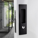 6.3” Privacy Pocket Door Lock Hardware,Invisible Door Lock Handle with Keys,Recessed Door Handle for Pocket Sliding Door Lock Furniture Hardware,Matte Black