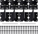 Self Closing Gate Hardware Hinges Heavy Duty for Wooden/Vinyl/Pvc Fences,90 Degree Adjustable, with Installation Screws and Swing Adjuster Tool,4 Pack/Set,Black