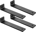 Shelf Bracket Floating Shelf Brackets 10 Inch, Heavy Duty Wall Shelf Brackets 4 Pack for Shelves Support, Hidden Metal L Brackets with Mounting Hardware (1/5'' Thick)