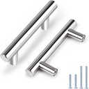 Probrico 20 Pack | 2-1/2 Inch Polished Chrome Cabinet Handles, 4 Inches Total Length Euro T Bar Handle Pulls, Stainless Steel Kitchen Cabinet Hardware Drawer Pulls
