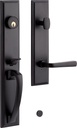 479118 Aurick Right Handed Solid Brass Keyed Entry Door Lever Set with 2-3/4" Backset - Matte Black