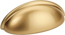 10 Pack - Cosmas 783GC Gold Champagne Cabinet Hardware Bin Cup Drawer Cup Pull - 3" Inch (76Mm) Hole Centers