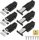 Magnetic Push Latch Heavy Duty Jiayi 6 Pack Push to Open Cabinet Hardware Magnetic Touch Latches for Large Door Push Release Latch Kitchen Drawer Push Catch Press Out Latch Black