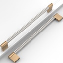 10 Pack 10"(254Mm) Brushed Satin Nickel and Champagne Bronze Cabinet Pulls Knurled Kitchen Cabinet Handles Drawer Pulls Cupboard Hardware for Cabinets