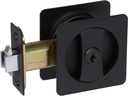 Delaney Hardware 370004 Black Contemporary Entrance Square Pocket Door Lock with Edge Pulls and Color Coded Indicators, Black Pocket Door, Pocket Door Lock, Sliding Door Lock, Black Pocket Door Lock