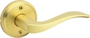 Kwikset Sedona Dummy Door Handle, Single Sided Lever for Closets, French Double Doors, and Pantry, Satin Brass Non-Turning Right Handed Interior Push/Pull Lever, with Microban Protection