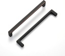 Oil Rubbed Bronze Kitchen Cabinet Pull, 10 Pack 6-1/4 Inch(160Mm) Hole Center, Modern Square Flat Hardware Handle and Knob for Cabinet Door Drawer Cupboard Bathroom Furniture Dresser