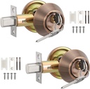 PATIKIL Keyed Alike Single Cylinder Deadbolts, 2 Pack Keyed Entry Door Knob Anti-Theft Exterior Door Hardware for Front Door and Entrance Door, Red-Copper