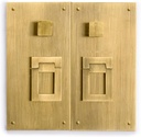 Hardware Philosophy Square in Square Brass Cabinet Hardware Plate Backplate Pulls - Set of 2