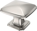 Alzassbg 10 Pack Brushed Satin Nickel Cabinet Knobs, 1.22 Inch(31Mm) Length Kitchen Cabinet Hardware Square Knobs for Cupboard and Drawer AL6073SN
