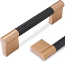 10 Pack 3-3/4 Inch(96Mm) Black and Champagne Copper Kitchen Cabinet Handles Knurled Cabinet Pulls Black Drawer Pulls Kitchen Cabinet Hardware Kitchen Handles Drawer Pulls