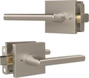 Mega Handles - Prime Privacy I Lever Door Lock Handle for Hallway, Closet and Bathroom I Keyless Door Lock I Fits All Standard Door Sizes I Screws Included - Satin Nickel (1 Pack) Covered Screws, 5"