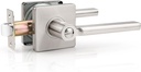 Probrico (4 Pack Square Door Lever Interior Bedroom or Bathroom Lever Door Handle, Privacy Door Lever in Satin Nickel,With Locking Keyless Lever for Right & Left Sided Doors Heavy Duty
