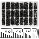 24 Size M2 M3 M4 M5 Hex Button Head Cap Screw Bolts and Nuts Kit 8MM to 25MM, Upgraded Zinc Plated 10.9 Alloy Steel Nuts and Bolts Assortment Kit Metric Machine Screws, 1255Pcs